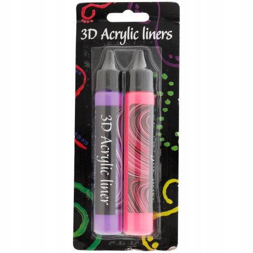 MAZAKI MARKERY AKRYLOWE 3D KONTUROWE fiolet róż 33