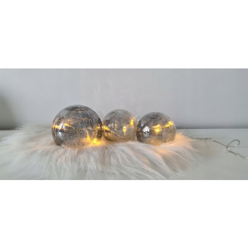 Bite ciemne szkło 3 Kule LED Ozdobne Świąteczne Lampa Stołowa Zestaw