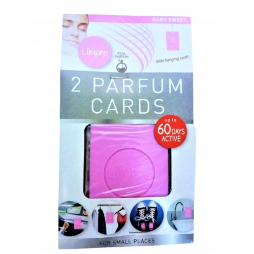 ZAWIESZKA KARTA PERFUMOWANA DO AUTA SZAFY ZAPACH różowy BABY-SWEET