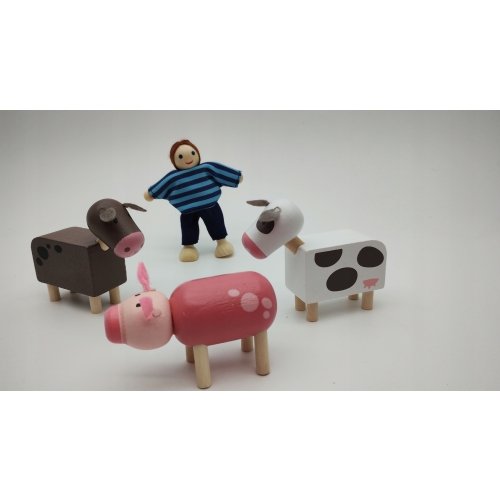 Drewniana farma Z figurkami do zabawy Mini Matters