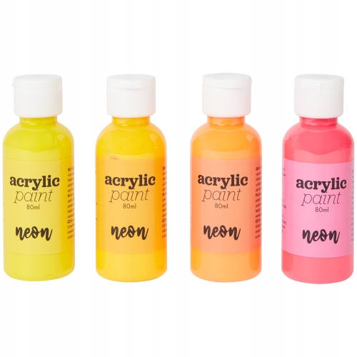 Farby akrylowe Avec B.V. 4 x 80 ml kolor neon 234