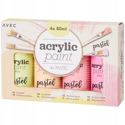 Farby akrylowe Avec B.V. 4 x 80 ml kolor neon 234