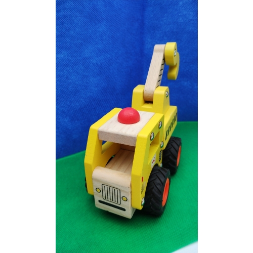 Samochód drewniany zabawka Mini Matters ZÓŁTY DŻWIG 10 x 7,5 x 16,5 cm FSC