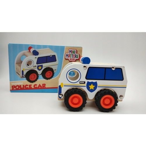 Samochód drewniany Mini Matters POLICE POLICJA 10 x 7,5 x 16,5 cm FSC 2022