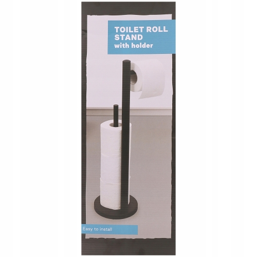 CZARNY STOJAK NA PAPIER TOALETOWY + 4 ROLKI GRATIS