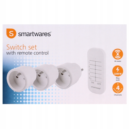ZESTAW: 2x GNIAZDA SIECIOWE 2300W ELEKTRYCZNE ZDALNIE STEROWANE PILOTEM