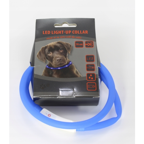 ŚWIECĄCA OBROŻA LED DLA PSA 70 cm silikonowa 75
