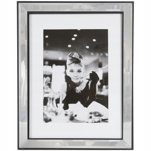 RAMKA LUSTRZANA CZARNA 33,5 x 44 cm OBRAZ GLAMOUR passe-partout A4