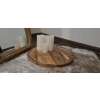 Patera Taca dekoracyjna deska do krojenia drewno Teak okrągła ozdobna 37 cm