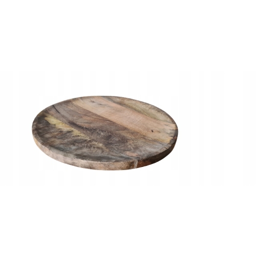 Patera Taca dekoracyjna deska do krojenia drewno Teak okrągła ozdobna 37 cm