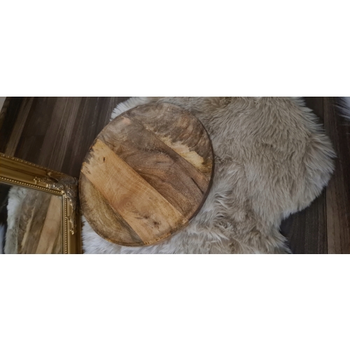 Patera Taca dekoracyjna deska do krojenia drewno Teak okrągła ozdobna 37 cm