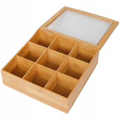 Drewniane Pudełko na Herbatę Herbaciarka Pojemnik Box Organizer TEA TIME 78