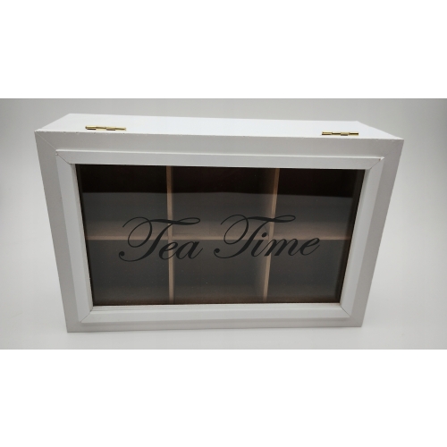 Drewniane Pudełko na Herbatę Herbaciarka Pojemnik Box Organizer TEA TIME 78