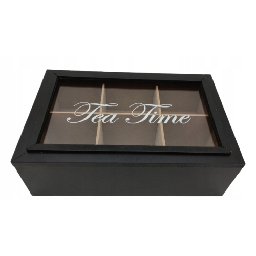 Drewniane Pudełko na Herbatę Herbaciarka Pojemnik Box Organizer TEA TIME 78