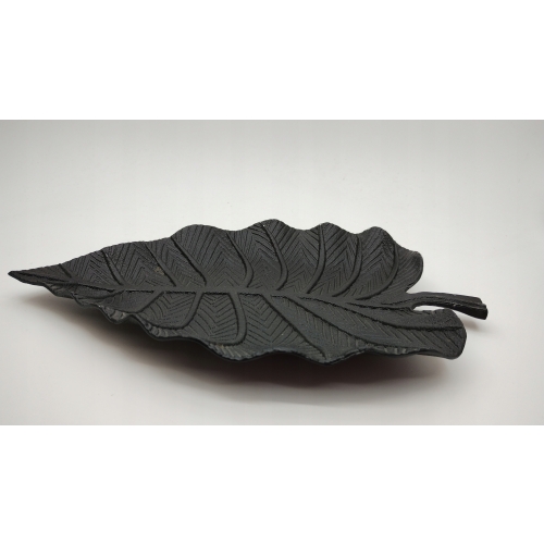 PATERA ALUMINIOWA DEKORACJA LIŚĆ CZARNY 28 x 18 cm