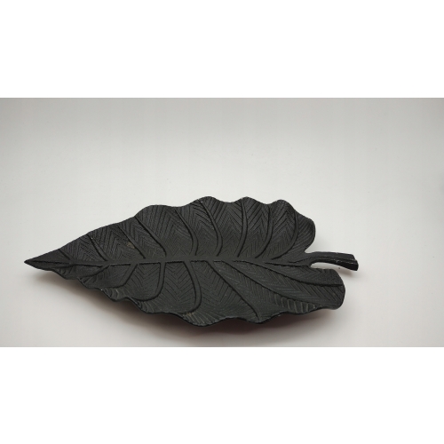 PATERA ALUMINIOWA DEKORACJA LIŚĆ CZARNY 28 x 18 cm