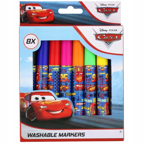 PISAKI MAZAKI FLAMASTRY ZMYWALNE ZESTAW 8 KOLORÓW DISNEY PIXAR CARS AUTA