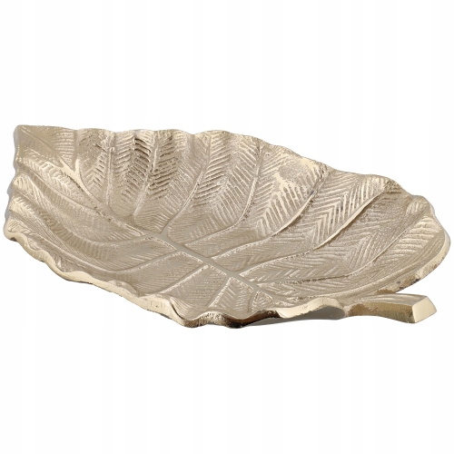 PATERA ALUMINIOWA DEKORACYJNA ZŁOTY LIŚĆ 23 x 14CM