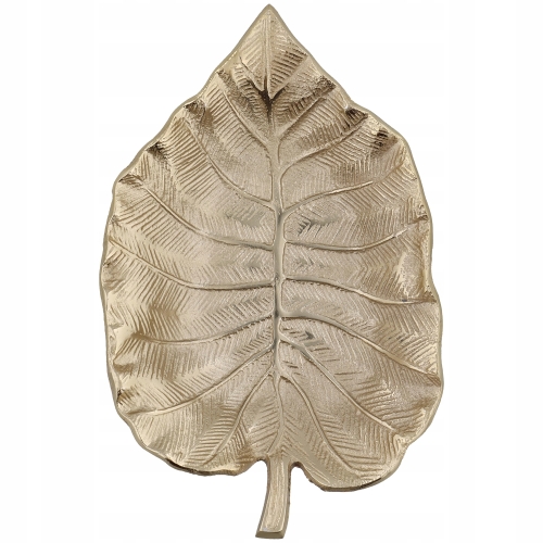PATERA ALUMINIOWA DEKORACYJNA ZŁOTY LIŚĆ 23 x 14CM