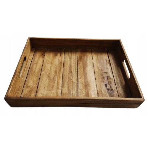 Taca drewniana brązowa bejcowana elegancka 39 x 29