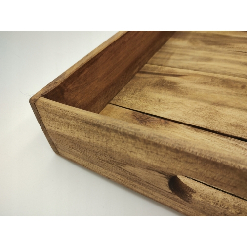 Taca drewniana brązowa bejcowana elegancka 39 x 29