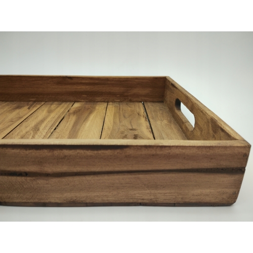 Taca drewniana brązowa bejcowana elegancka 39 x 29