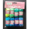 WŁÓCZKA BROKATOWA COTTON ZESTAW 6 KOLORÓW 12 SZTUK