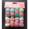 WŁÓCZKA BROKATOWA COTTON ZESTAW 6 KOLORÓW 12 SZTUK