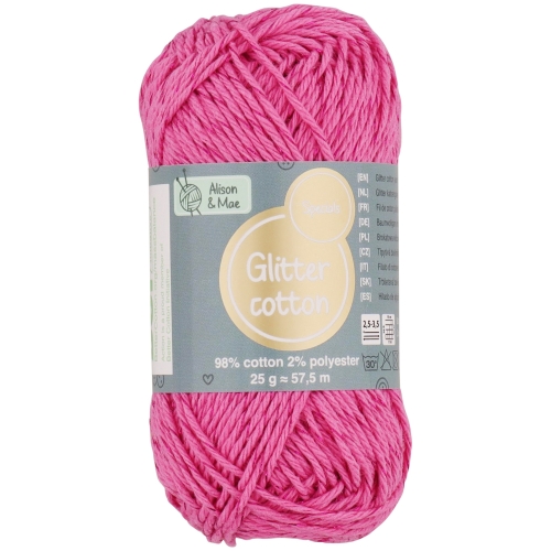 WŁÓCZKA BROKATOWA COTTON ZESTAW 6 KOLORÓW 12 SZTUK