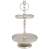 Patera etażerka metalowa Home Accents 24 cm SREBRNA 2 POZIOMY DEKORACYJNA