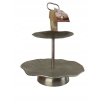 Patera etażerka metalowa Home Accents 18 cm srebro
