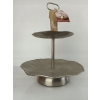 Patera etażerka metalowa Home Accents 18 cm srebro