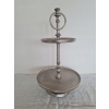 Patera etażerka metalowa Home Accents 18 cm srebro