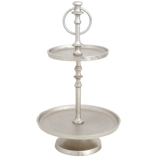 Patera etażerka metalowa Home Accents 18 cm srebro