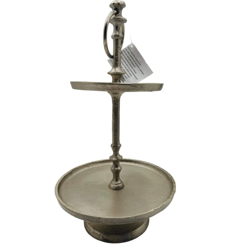 Patera etażerka metalowa Home Accents 18 cm srebro