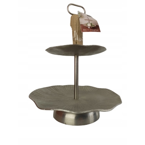 Patera etażerka metalowa Home Accents 18 cm srebro