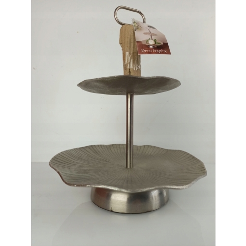Patera etażerka metalowa Home Accents 18 cm srebro