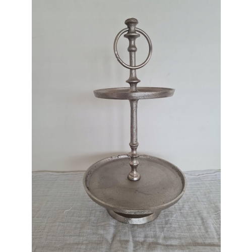 Patera etażerka metalowa Home Accents 18 cm srebro