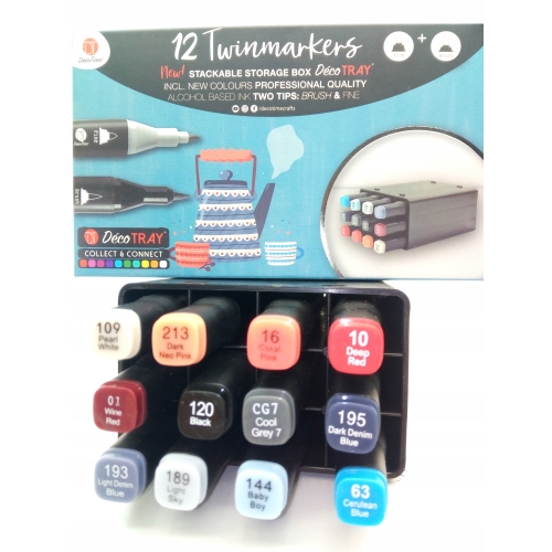 TWINMARKERY Dwustronne 72 SZT ZESTAW MIX DECOTIME