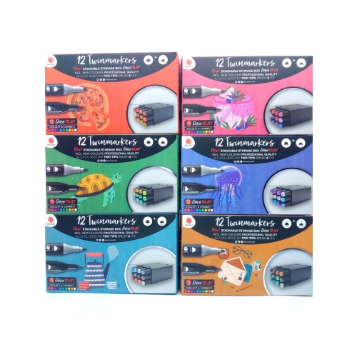 TWINMARKERY Dwustronne 72 SZT ZESTAW MIX DECOTIME