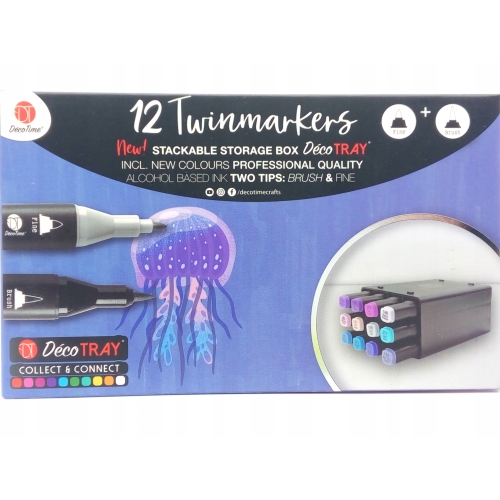 TWINMARKERY Dwustronne 72 SZT ZESTAW MIX DECOTIME