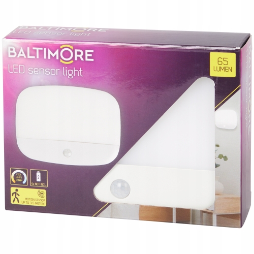 LAMPA Z CZUJNIKIEM RUCHU WEWNĘTRZNA BALTIMORE LED BIAŁA 14,3 x 11x 2.5 cm