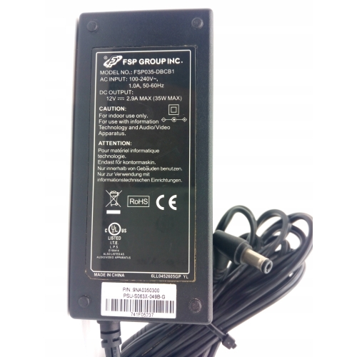 ORYGINALNY ZASILACZ CANAL+ dekodery NBOX model FSP035-DBCB1 12V 2,9A NC+HD