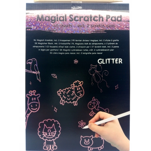 Magiczny zeszyt blok zdrapka WYDRAPYWANKA GLITTER