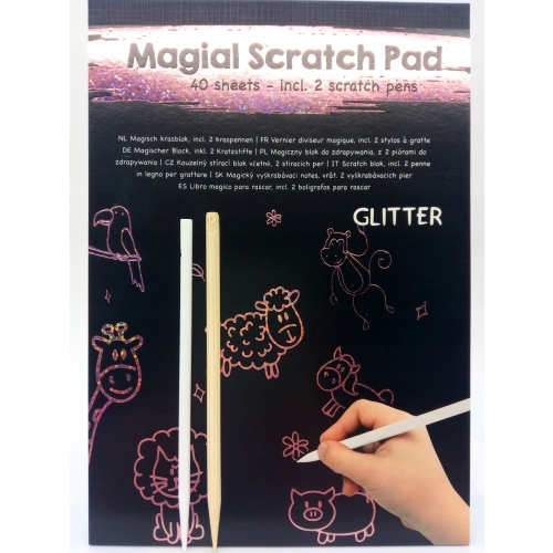 Magiczny zeszyt blok zdrapka WYDRAPYWANKA GLITTER