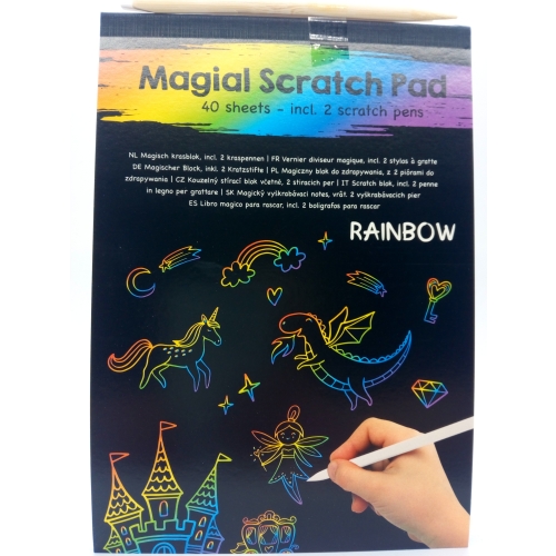 Magiczny zeszyt blok zdrapka WYDRAPYWANKA RAINBOW