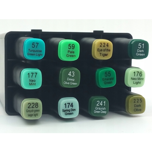 Markery Twinmarkery podwójne alkoholowe niebieskie MIX 12 szt 150 - 180