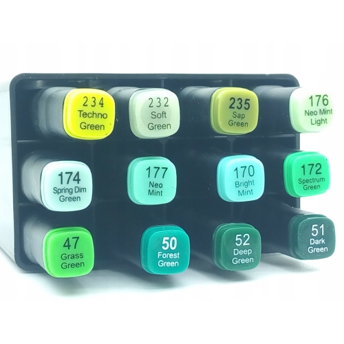 Markery Twinmarkery podwójne alkoholowe niebieskie MIX 12 szt 150 - 180