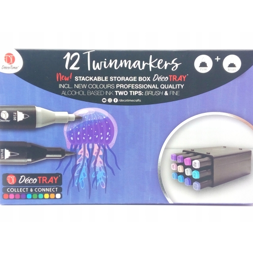 Markery Twinmarkery podwójne alkoholowe niebieskie MIX 12 szt 150 - 180