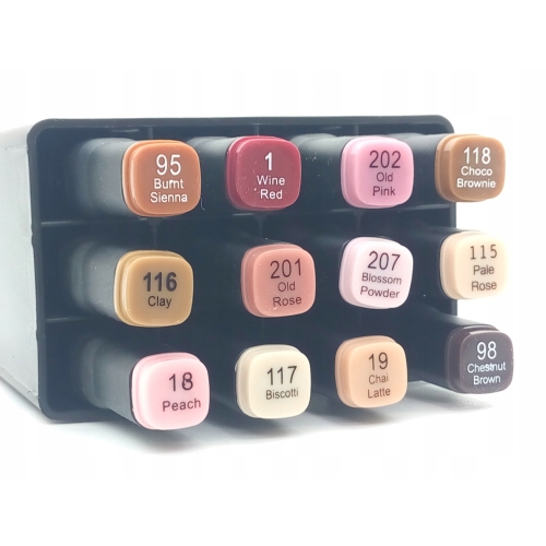 Markery Twinmarkery podwójne alkoholowe niebieskie MIX 12 szt 150 - 180